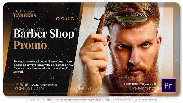 4986-理发店促销活动视频展示Pr模板Barber Shop Promo