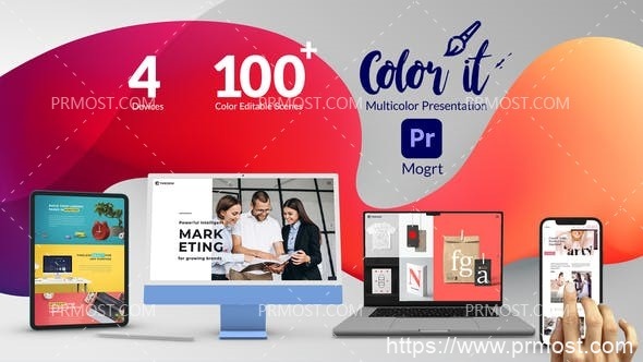 5034-Premiere Pro的多色网络和应用程序推广Pr模板Color it – Multicolor Web and App Promo for Premiere Pro