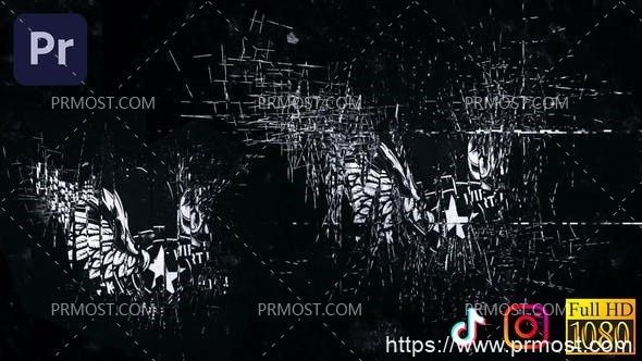 5056-适用于Premiere Pro的黑暗故障垃圾徽标揭晓动态演绎Pr模板Dark Glitch – Grunge Logo Reveal | Premiere Pro
