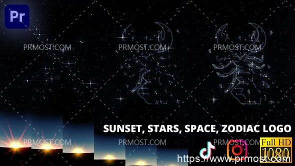 5065-适用于Premiere Pro的梦想星座太空标志动态演绎Pr模板Dream Constellation – Space Logo Reveal | Premiere Pro