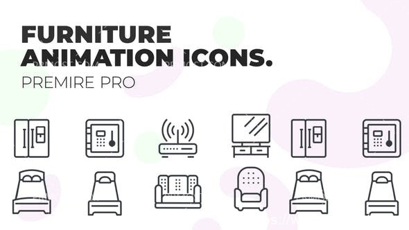 5102-家具用户界面图标动态演绎Pr模板Furniture – MOGRT UI Icons