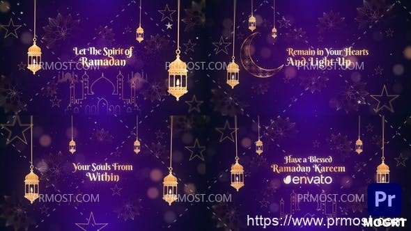 5252-斋月祝福宣传推广Pr模板Ramadan Wishes MOGRT