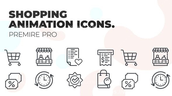 5276-购物用户界面图标动态演绎Pr模板Shopping – MOGRT UI Icons