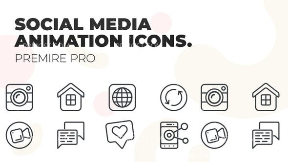 5292-社交媒体用户界面图标动态演绎Pr模板Social media – MOGRT UI Icons