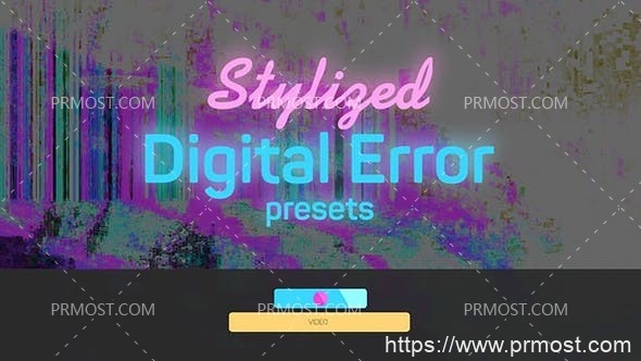 5310-程式化数字误差标题视频展示Pr模板Stylized Digital Error Presets