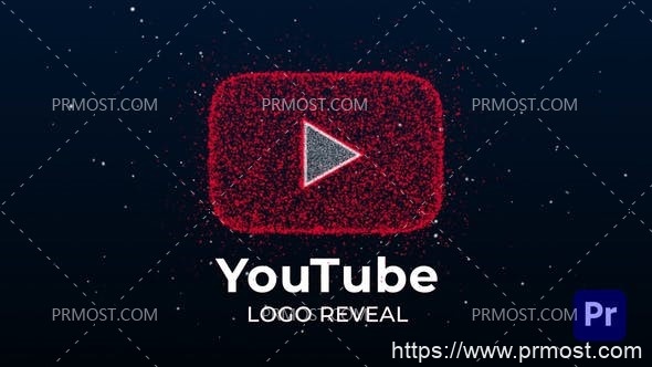 5346-YouTube颗粒标识揭晓动态演绎Pr模板Youtube Particles Logo Reveal