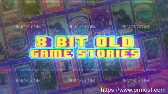 5352-8位复古游戏社交媒体标题图片展示Pr模板8 Bit Old Game Social Media Stories – MOGRT
