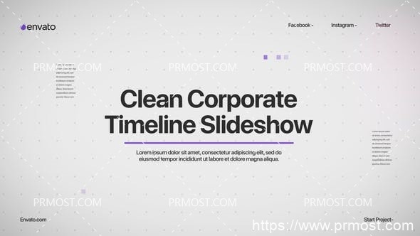 5782公司时间轴发展时间线图片展示Pr模版AE模版Corporate Timeline Slideshow | MOGRT