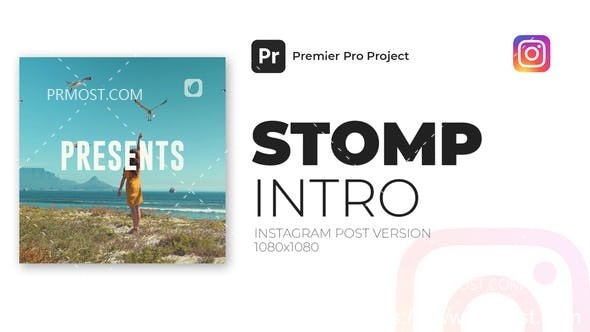 5789创意图片展示Mogrt预设Pr模版Stomp Intro Instagram Post | MOGRT