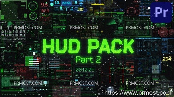 5833界面HUD高科技Mogrt动画AE模板HUD Pack | Part 2 PP