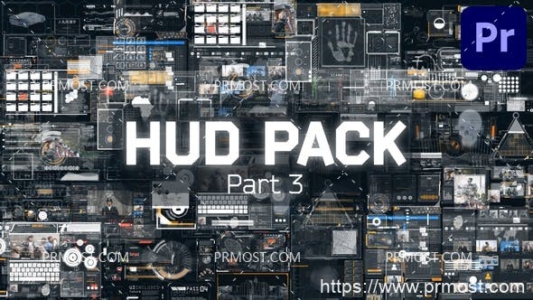 5873界面HUD高科技Mogrt动画AE模板HUD Pack | Part 3 PP