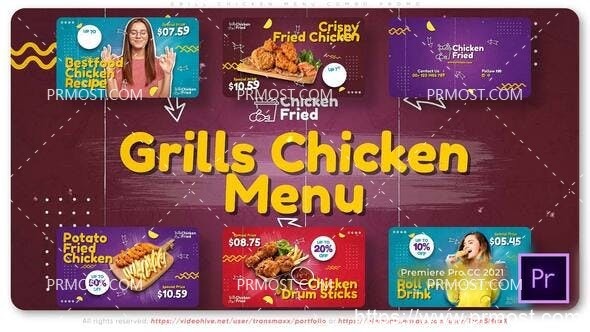 5880烧烤鸡肉菜单组合促销Pr模板Grill Chicken Menu Combo Promo