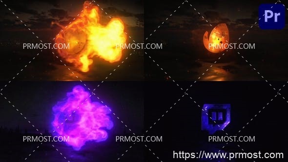 5918火焰logo演绎动画AE模板Pr模板Logo Fire for Premiere Pro