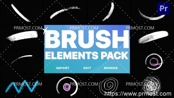 5964画笔元素动画Pr模板AE模板Brush Elements | Premiere Pro