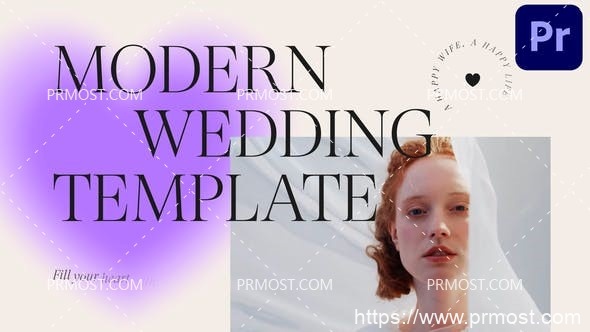 6003浪漫婚礼爱情相册动画Pr模板Romantic Wedding Slideshow