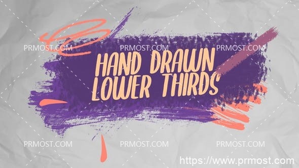 6055手绘字幕条动画AE模板Pr模板Hand Drawn Lower Thirds