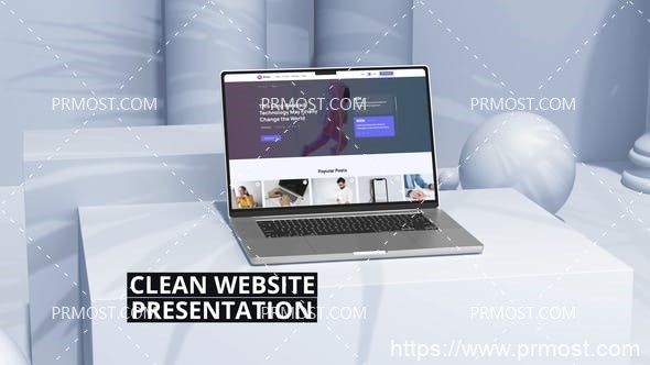 6064简洁网站促销动画Pr模板Clean Website Promo