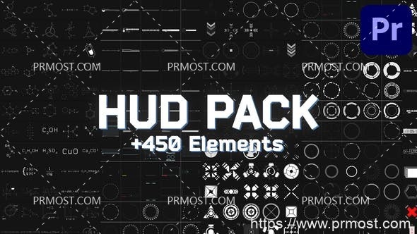 6074界面HUD高科技Mogrt动画Pr模板HUD Pack | Part 6 PP