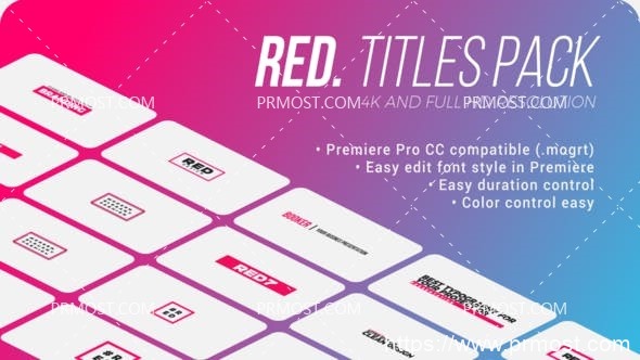 6091创意文字标题动画Pr模板Red. – Titles Pack for Premiere Pro