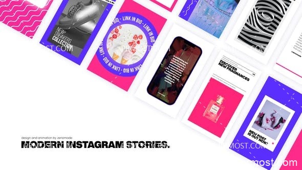 6094现代Instagram故事AE模板Pr模板Modern Instagram Stories for Premiere