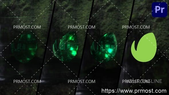 6137创意logo演绎动画Pr模板AE模板Emerald Logo for Premiere Pro