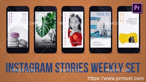 6153Instagram故事视频Pr模板Instagram Stories Weekly Set