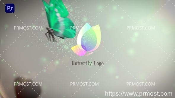 6234创意蝴蝶logo演绎动画Pr模板Butterfly Logo Reveal | Premiere Version