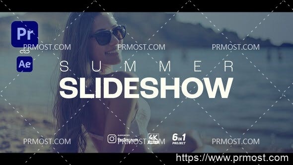 6284夏季图文展示动画Pr模板AE模板Summer Slideshow