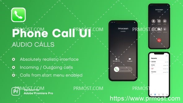 6312界面HUD高科技Pr模板Phone Call UI – Audio Calls | Premiere Pro