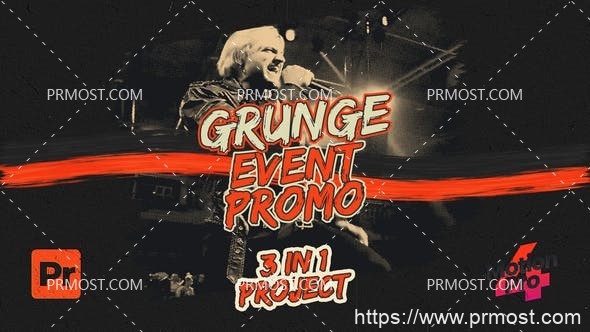 6366活动促销动画Pr模板Grunge Event Promo