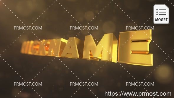 6376金色3D标题介绍MOGRT动画Pr模板AE模板Gold 3D Title Intro – MOGRT