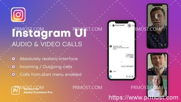 6400Instagram用户界面-音频和视频包装Pr模板Instagram UI – Audio & Video Calls | Premiere Pro