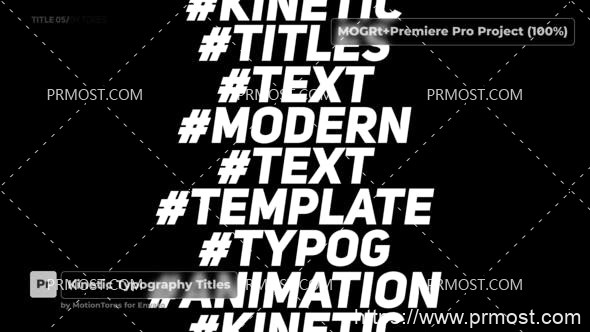 6403动力学标题文字标题动画Pr模板AE模板Kinetic Titles  Premiere Pro