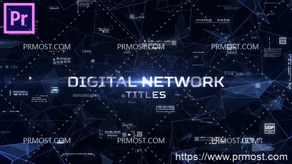 6436数字网络文字标题动画Pr模板Digital Network Titles