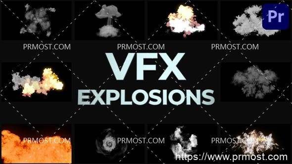 6439Premiere Pro的VFX爆炸动画Pr模板AE模板VFX Explosions for Premiere Pro