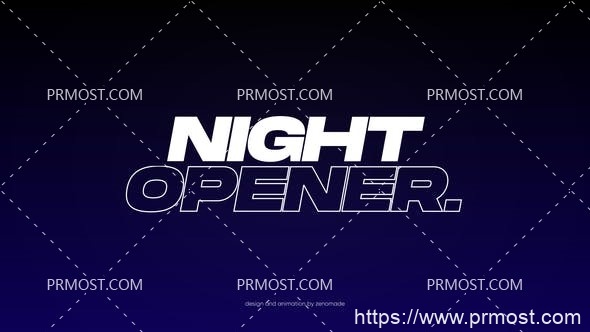 6447创意视频开场动画Pr模板AE模板Night Opener for Premiere