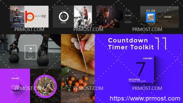 6472倒计时动画文字标题动画Pr模板AE模板Countdown Timer Toolkit V11