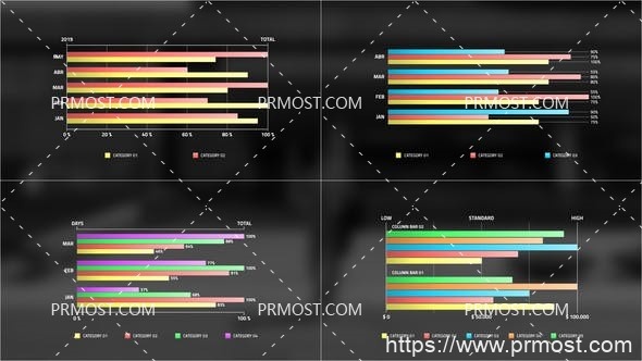 6562水平列信息图Pr模板AE模板Horizontal Column Infographic | Premiere Pro