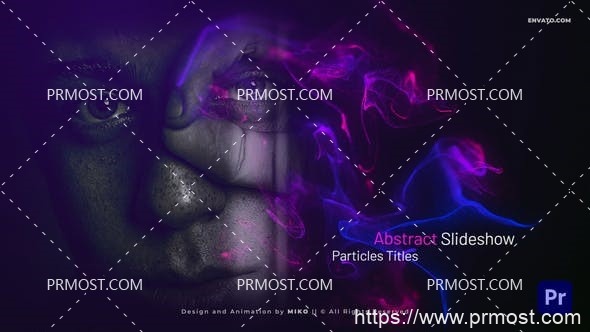 6574抽象粒子动画Pr模板Abstract Particles Slideshow