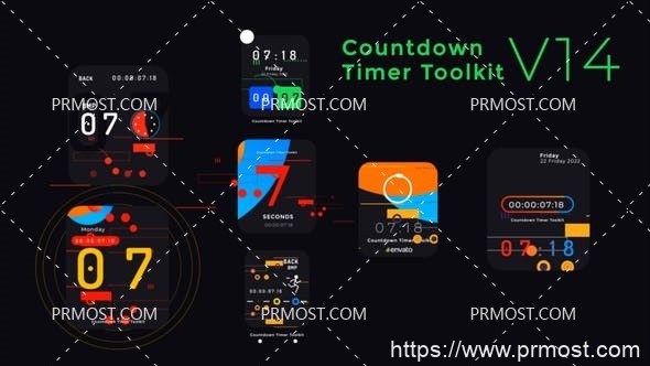 6581倒计时计时动画Pr模板AE模板Countdown Timer Toolkit V14