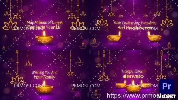 6585标题MOGRT动画Pr模板Diwali Greetings Titles MOGRT