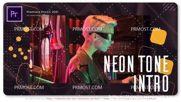 6637霓虹灯介绍动画Pr模板Neon Tone Intro
