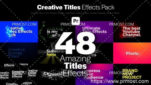 6647Premiere Pro的创意标题效果包Pr模板Creative Titles Effects Pack for Premiere Pro
