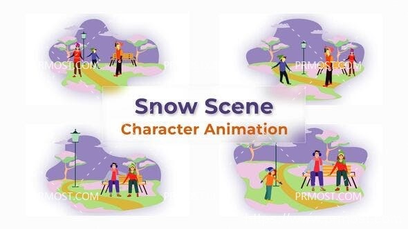6699Premiere Pro Snow角色动画场景Pr模板Premiere Pro Snow Character Animation Scene