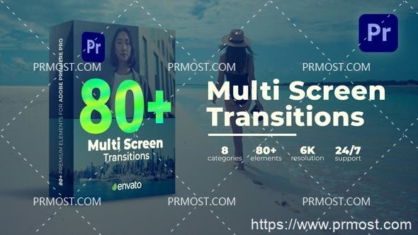 6721多屏幕转场过渡动画Pr模板Multi Screen Transitions